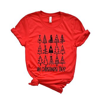 Distressed Oh Christmas Tree Short Sleeve Graphic Tee