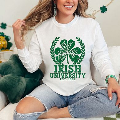 Irish University Garment Dyed Long Sleeve Tees