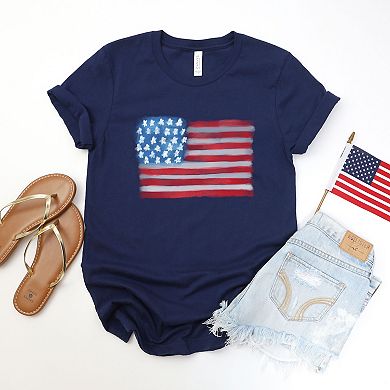 Simply Sage Market American Flag Smudged Short Sleeve Tee