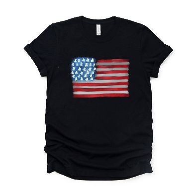Simply Sage Market American Flag Smudged Short Sleeve Tee