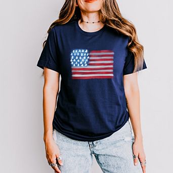 Simply Sage Market American Flag Smudged Short Sleeve Tee