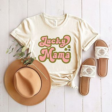 Lucky Mama Retro Clovers Short Sleeve Graphic Tee