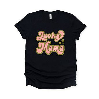Lucky Mama Retro Clovers Short Sleeve Graphic Tee