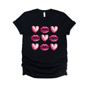 Hearts And Lips Chart Short Sleeve Graphic Tee