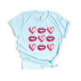 Hearts And Lips Chart Short Sleeve Graphic Tee