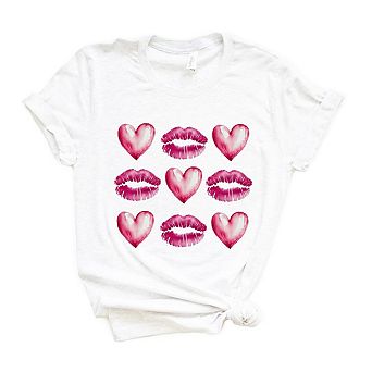 Hearts And Lips Chart Short Sleeve Graphic Tee