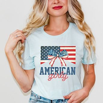 Simply Sage Market American Girly Flag Coquette Short Sleeve Tee