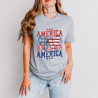 America Wave Stacked Coquette - Women's Short Sleeve Graphic T-Shirt