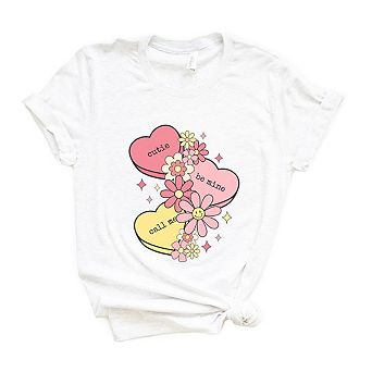 Retro Valentine Hearts Short Sleeve Graphic Tee
