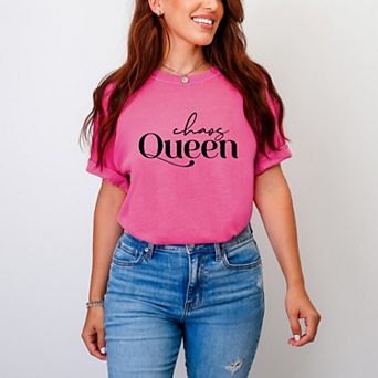 Chaos Queen - Women's Garment Dyed Graphic T-Shirt