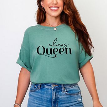 Chaos Queen - Women's Garment Dyed Graphic T-Shirt