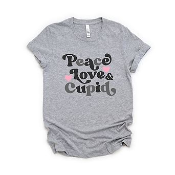 Peace Love And Cupid Short Sleeve Graphic Tee