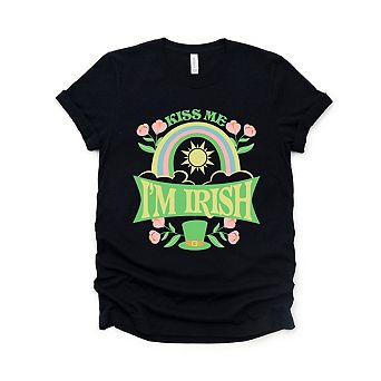 Kiss Me I'm Irish Rainbow Short Sleeve Graphic Tee
