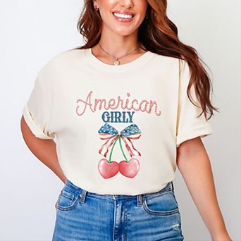Simply Sage Market American Girly Cherries Coquette Garment Dyed Tee