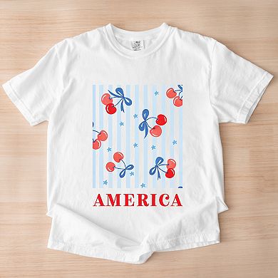 Simply Sage Market America Cherries Stripe Garment Dyed Tee