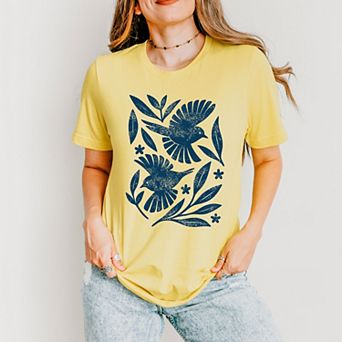 Simply Sage Market Birds and Leaves Short Sleeve Tee