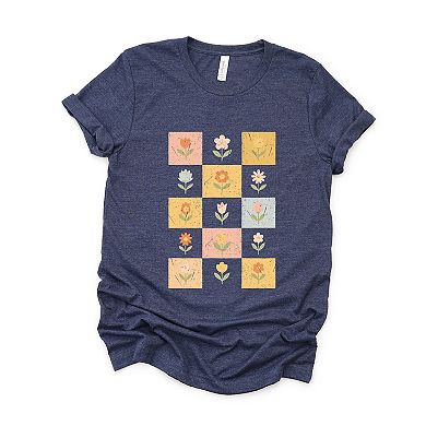 Simply Sage Market Checkered Floral Chart Short Sleeve Tee