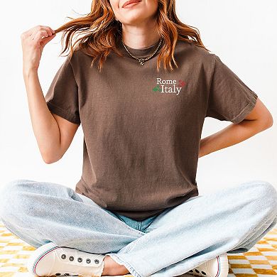 Simply Sage Market Embroidered Rome Italy Stars Garment Dyed Tee