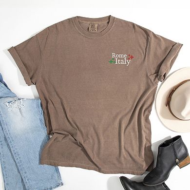 Simply Sage Market Embroidered Rome Italy Stars Garment Dyed Tee