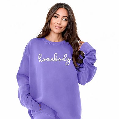 Simply Sage Market Embroidered Homebody Cursive Garment Dyed Sweatshirt