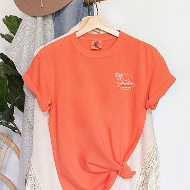 Embroidered Beach Sunset 2XL Bright Salmon