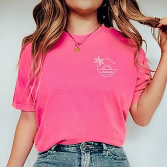Embroidered Beach Sunset 2XL Bright Salmon