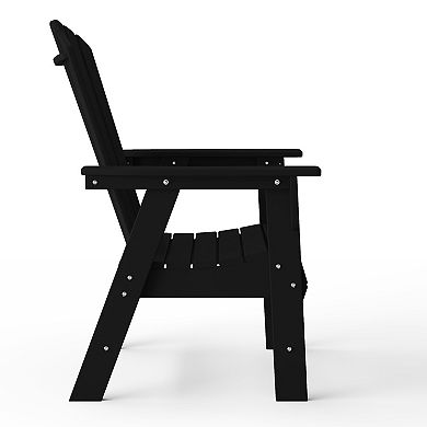 Dylan Outdoor Patio Shell-back Adirondack Dining Chair Weather Resistant
