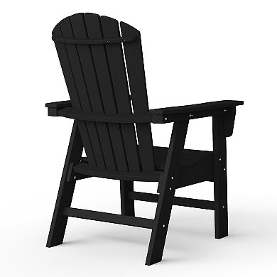 Dylan Outdoor Patio Shell-back Adirondack Dining Chair Weather Resistant