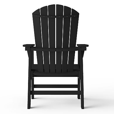 Dylan Outdoor Patio Shell-back Adirondack Dining Chair Weather Resistant
