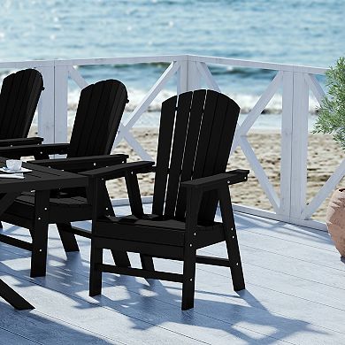 Dylan Outdoor Patio Shell-back Adirondack Dining Chair Weather Resistant