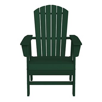 Dylan Outdoor Patio Shell-back Adirondack Dining Chair Weather Resistant