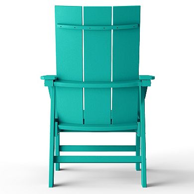 Outdoor Patio HDPE Plastic Modern Adirondack Dining Chair