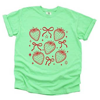 Simply Sage Market Coquette Strawberry Chart Garment Dyed Tee
