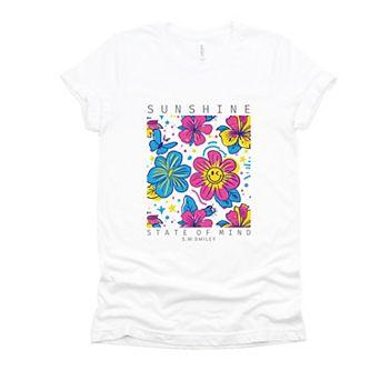 S.W.Smiley Sunshine State of Mind Floral - Women's Short Sleeve Graphic T-Shirt