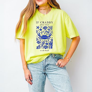 Simply Sage Market If Crabby Please Return Collage Garment Dyed Tee