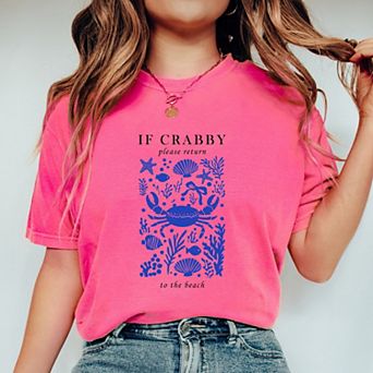 Simply Sage Market If Crabby Please Return Collage Garment Dyed Tee