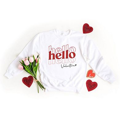 Hello Valentine Stacked Sweatshirt