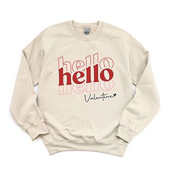 Hello Valentine Stacked Sweatshirt
