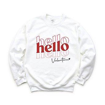 Hello Valentine Stacked Sweatshirt