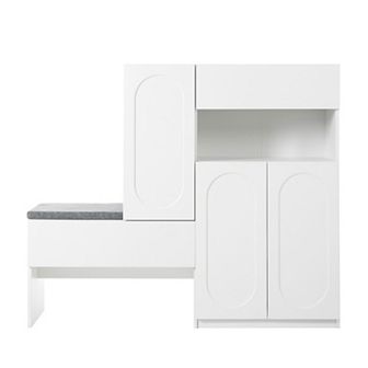 Merax Elegant 2-in-1 Shoe Cabinets with Soft Cushion, Modern Storage Bench