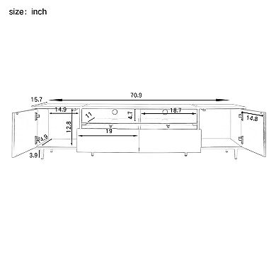Merax 70.9'' Modern TV Stand for TVs up to 80 Inches, Entertainment Center