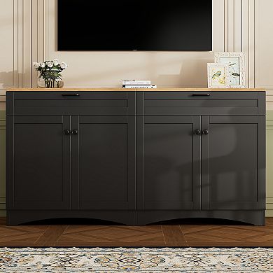 Merax Farmhouse TV Stand with 2 Drawers for TVs Up to 70"
