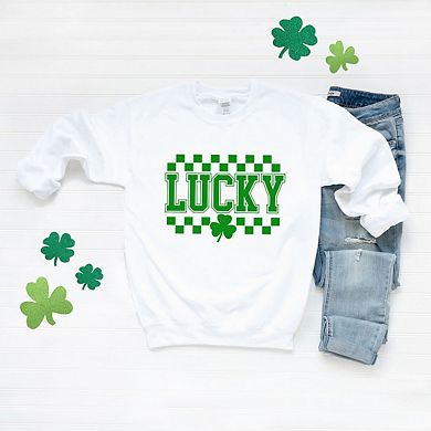 Checkered Lucky Shamrock Sweatshirt