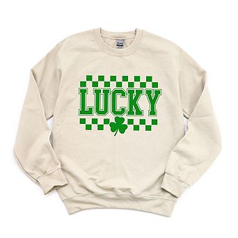 Checkered Lucky Shamrock Sweatshirt