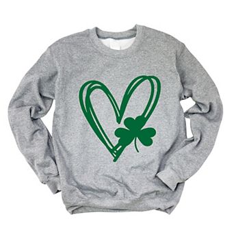 Simply Sage Market Hand Drawn Heart With Shamrock Sweatshirt