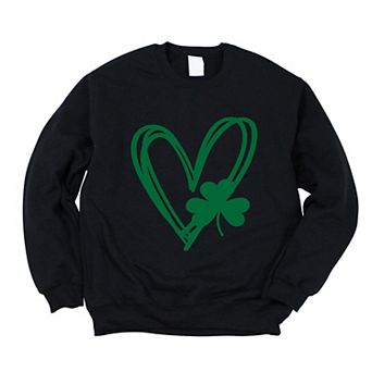 Simply Sage Market Hand Drawn Heart With Shamrock Sweatshirt