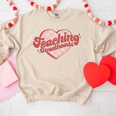 Teaching Sweethearts Checkered Hearts Sweatshirt