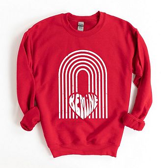 Rainbow Be Mine Heart Distressed Sweatshirt