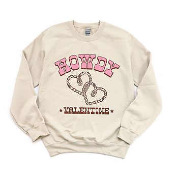 Howdy Valentine Rope Hearts Sweatshirt