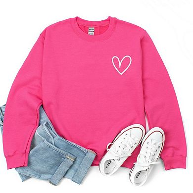 Embroidered Hand Drawn Heart Sweatshirt